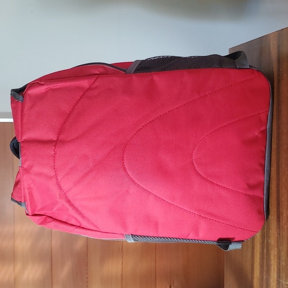 Bronze Olympian Backpack Red Grey Quality NWOT Multi Pocket Laptop water bottle - Picture 11 of 11